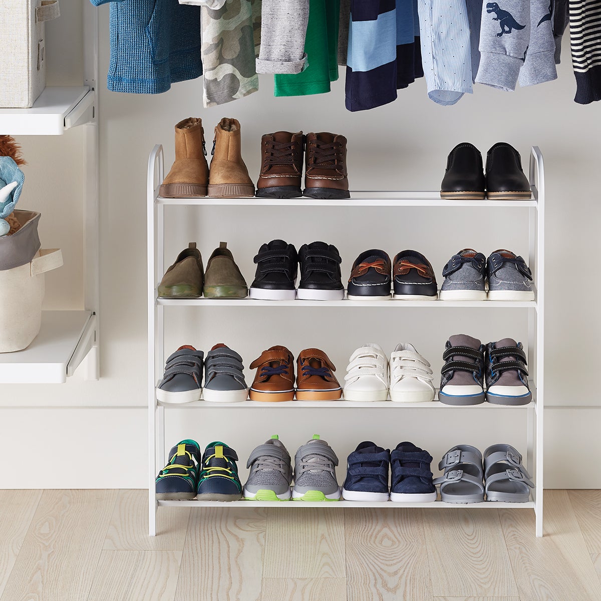 4 Tier Shoe Rack with Adjustable Bars