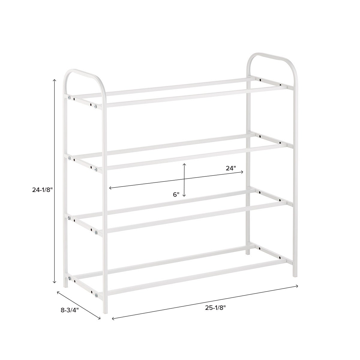 4 Tier Shoe Rack with Adjustable Bars — alt view