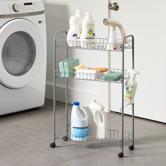 4 Tier Wire Slim Rolling Cart