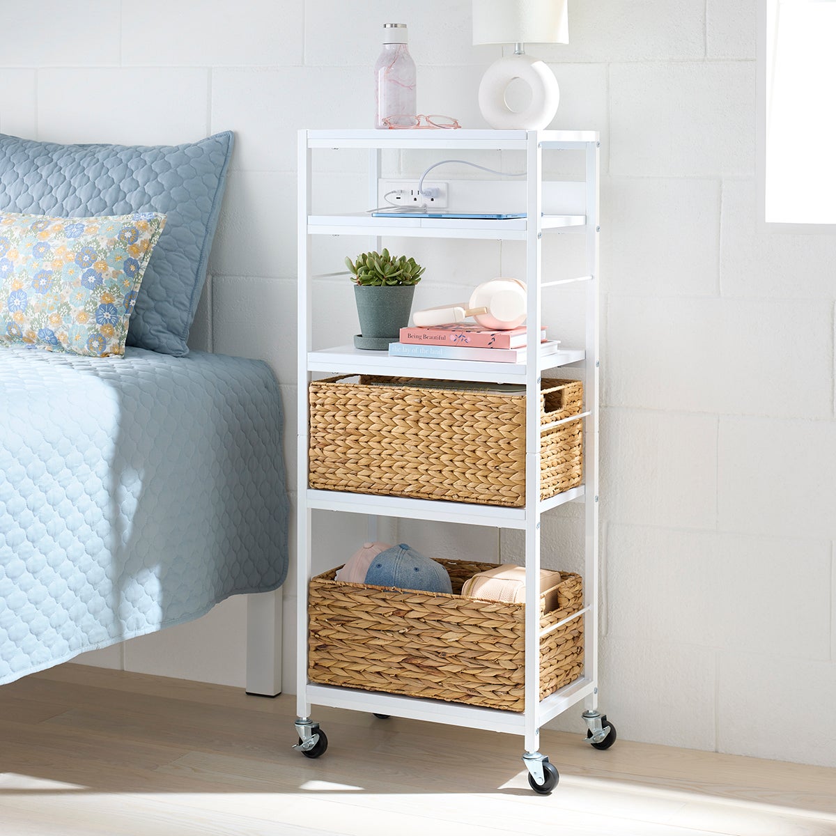 5 Shelf Rolling Power Cart — alt view