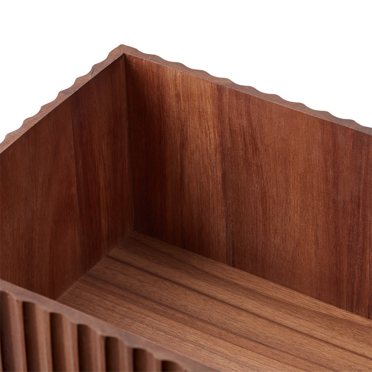 Fluted Acacia Bin — alt view