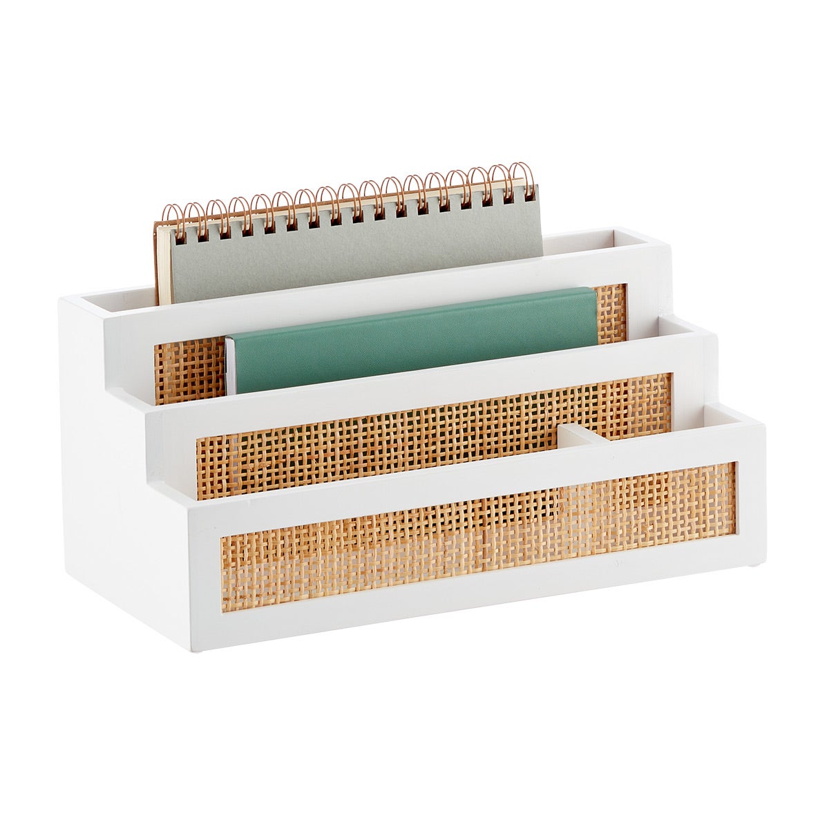 Rattan Cane Desktop Organizer