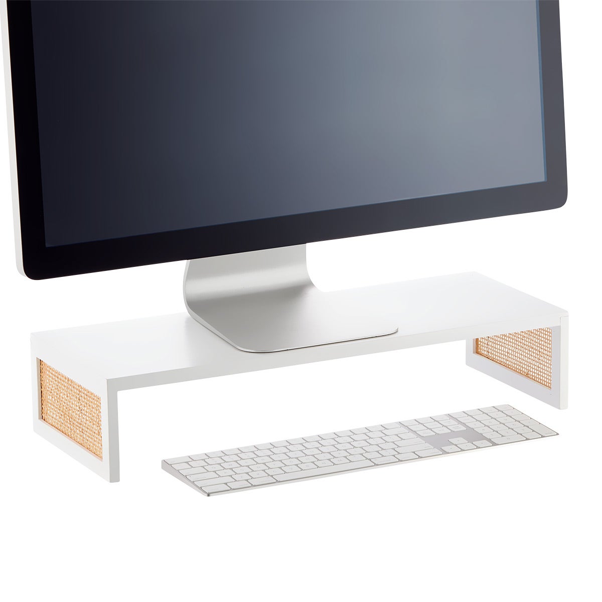 Rattan Cane Monitor Stand