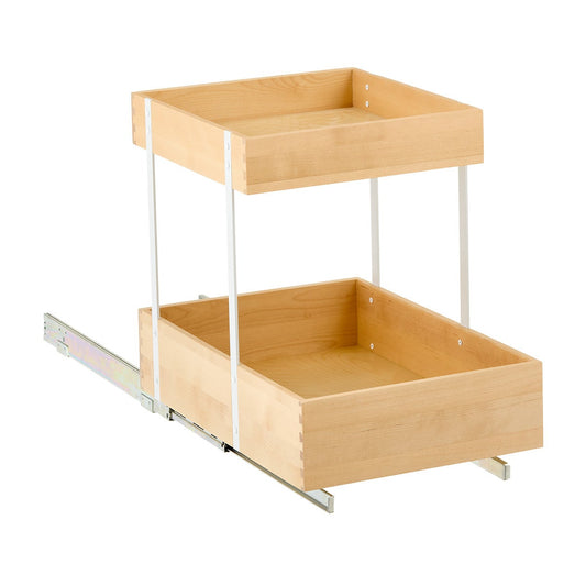 Birch Double Roll Out Drawer Organizer