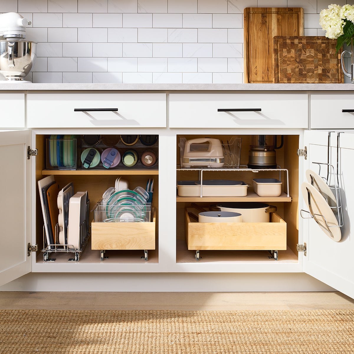 Birch Roll Out Drawer Organizer — alt view