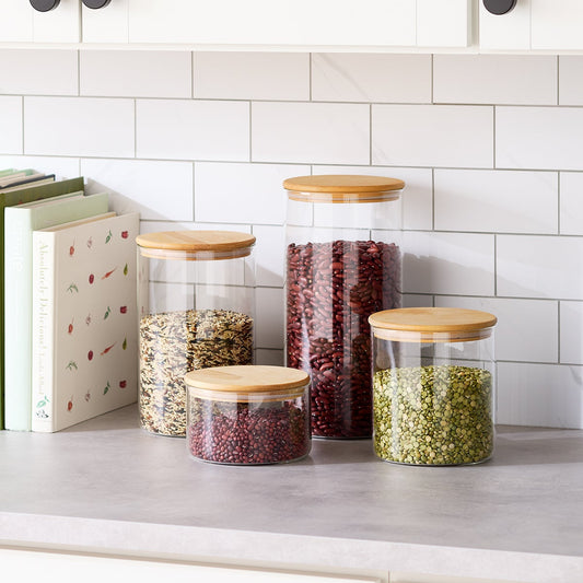 Birch and Glass Round Canister — alt view