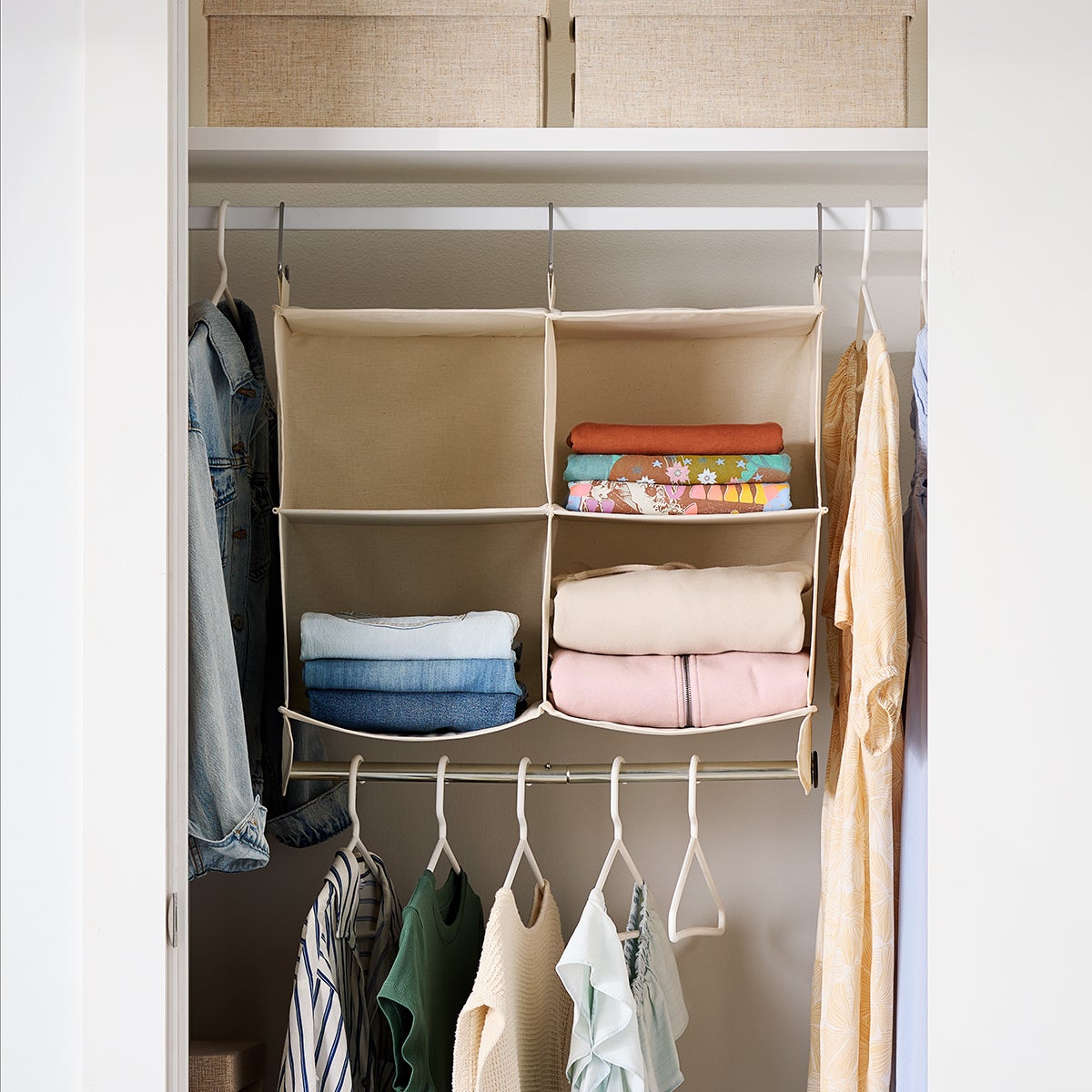 Double Bar Hanging Closet Organizer