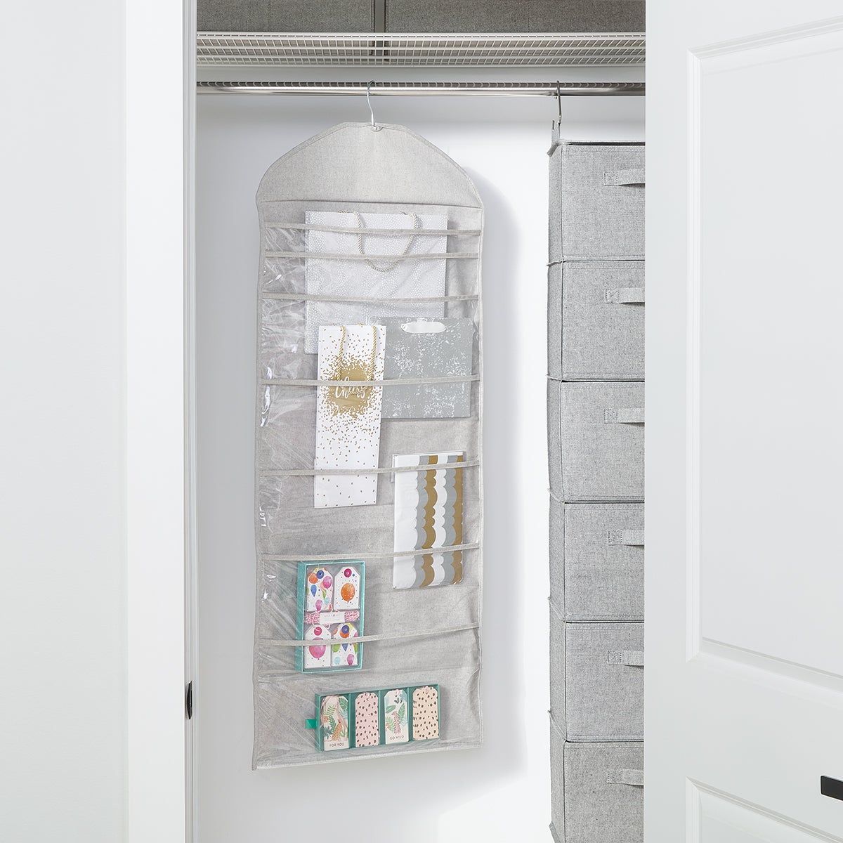 Hanging Fabric Gift Bag Organizer — alt view