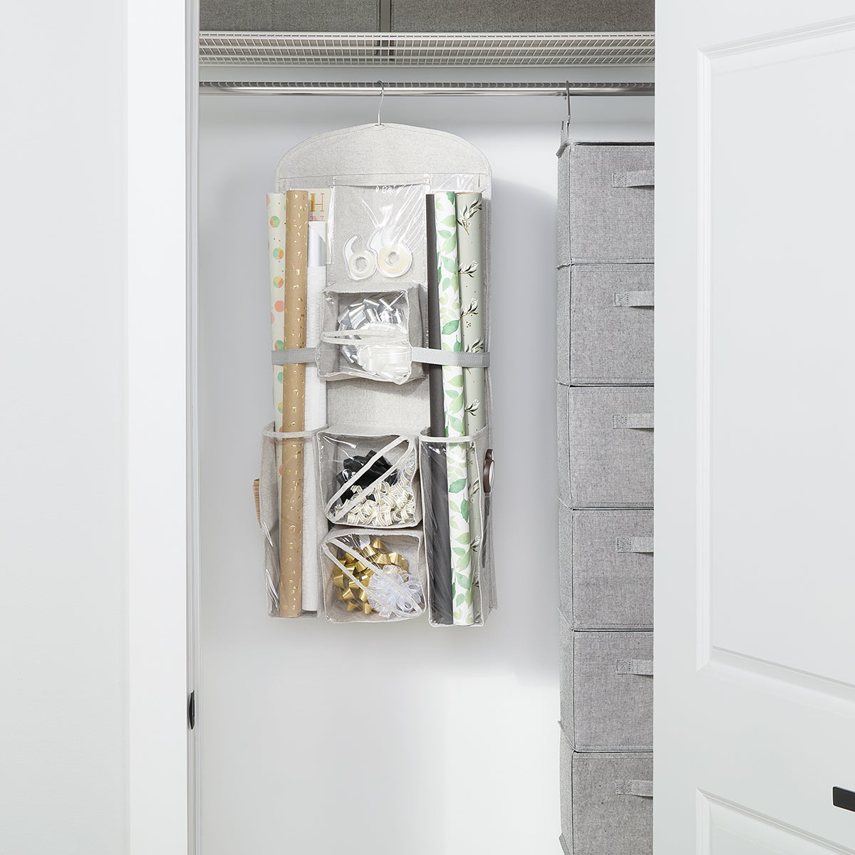 Hanging Gift Wrap Organizer