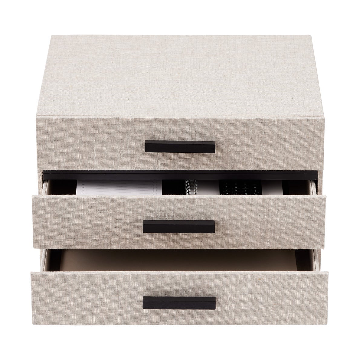 Linen 3 Drawer Paper Drawer Organizer — alt view