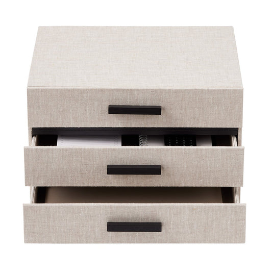 Linen 3 Drawer Paper Drawer Organizer — alt view