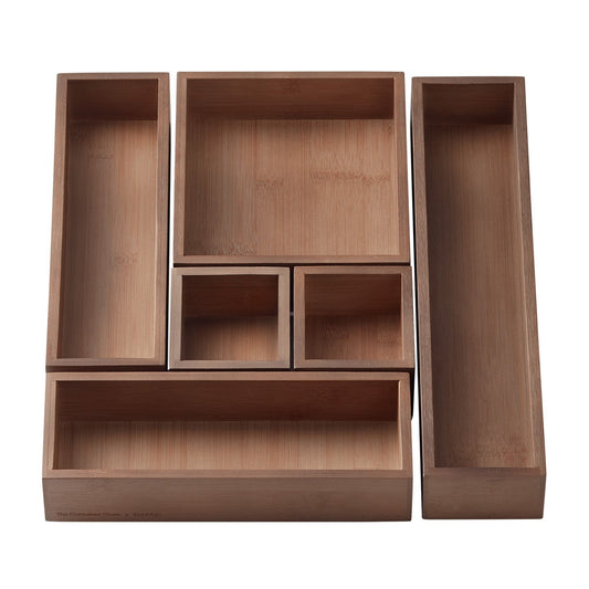 Bamboo Drawer Organizers Set of 6