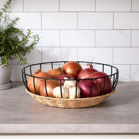 Iron and Rattan Bowl — alt view