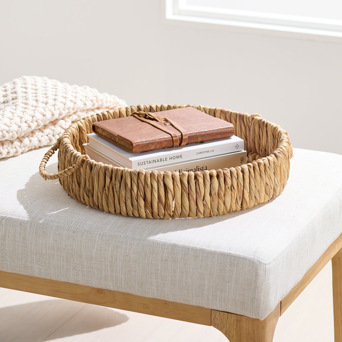 Kaia Water Hyacinth Tray — alt view