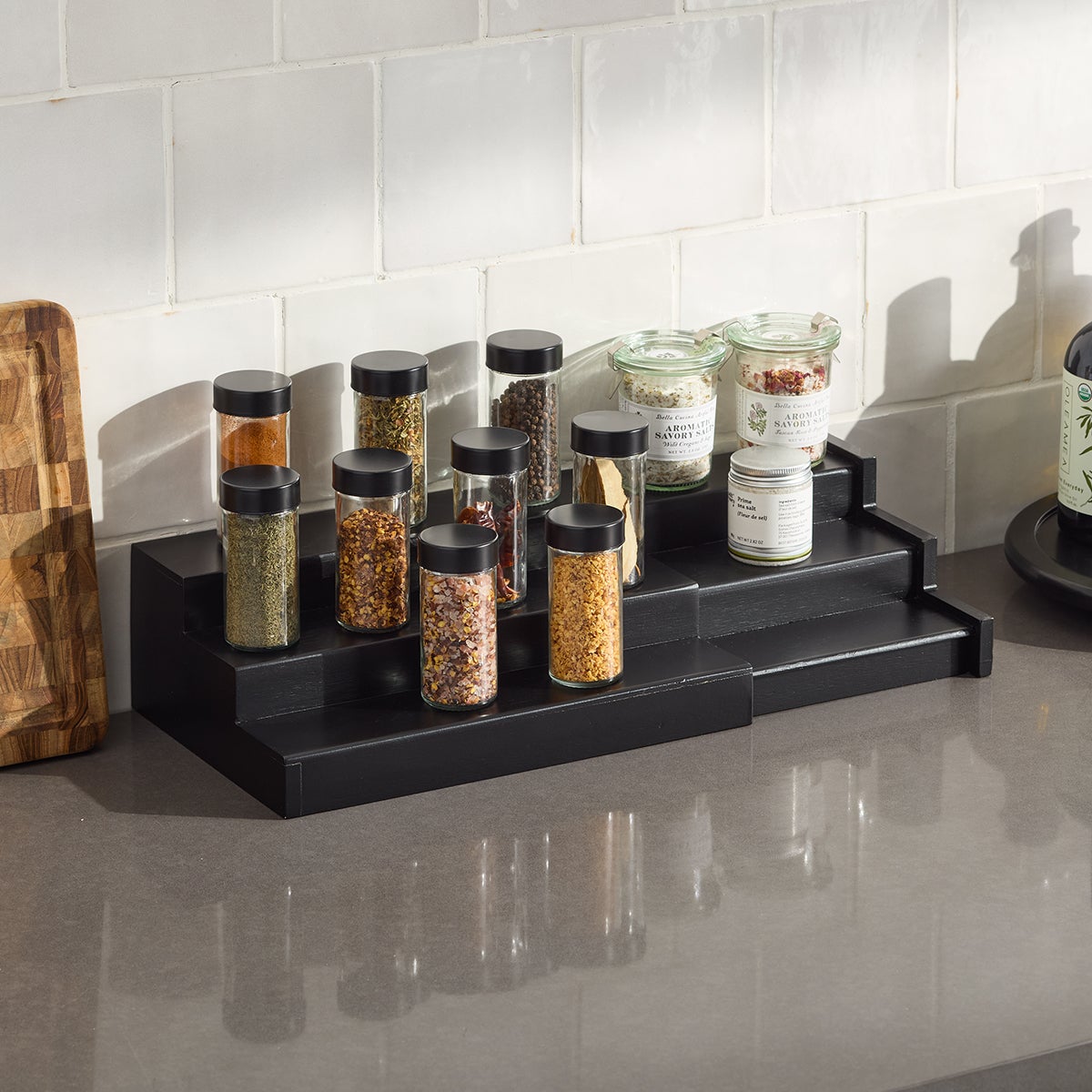 3 Tier Bamboo Expanding Shelf — alt view
