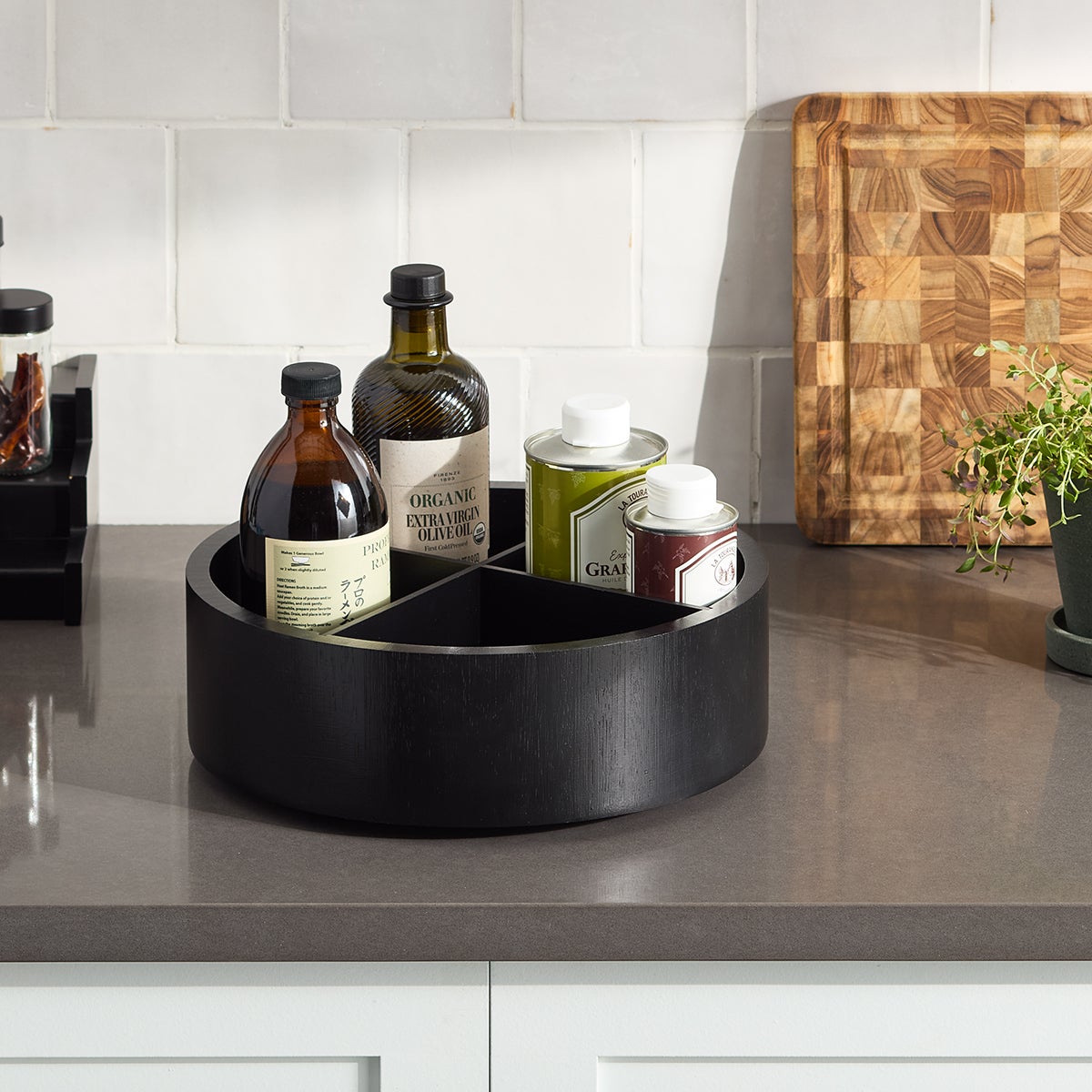 Bamboo Divided Turntable — alt view
