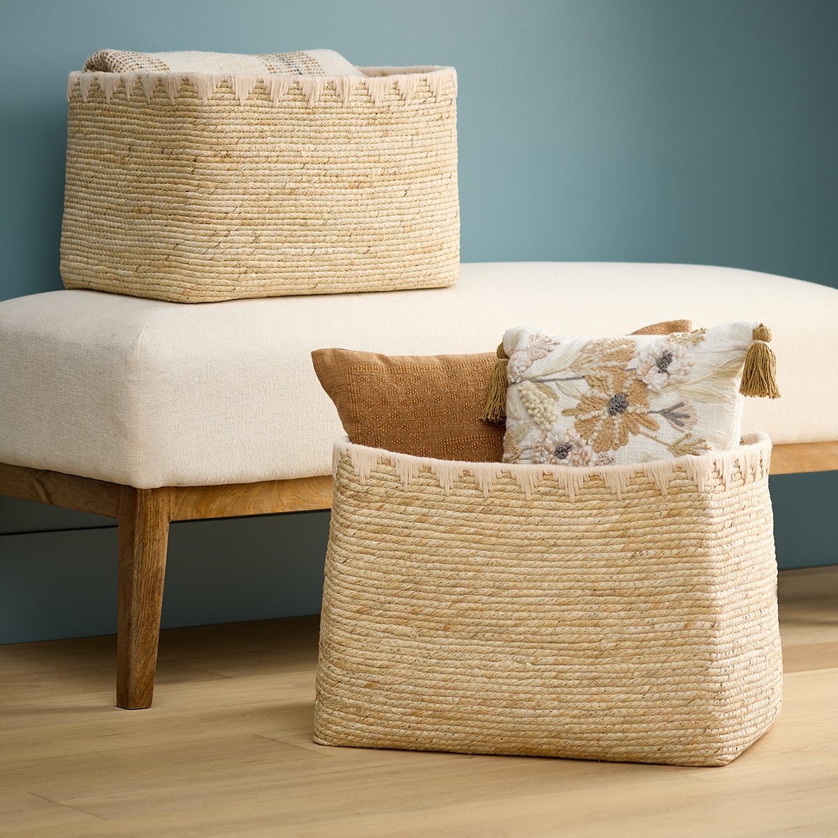 Maize Embroidered Bin