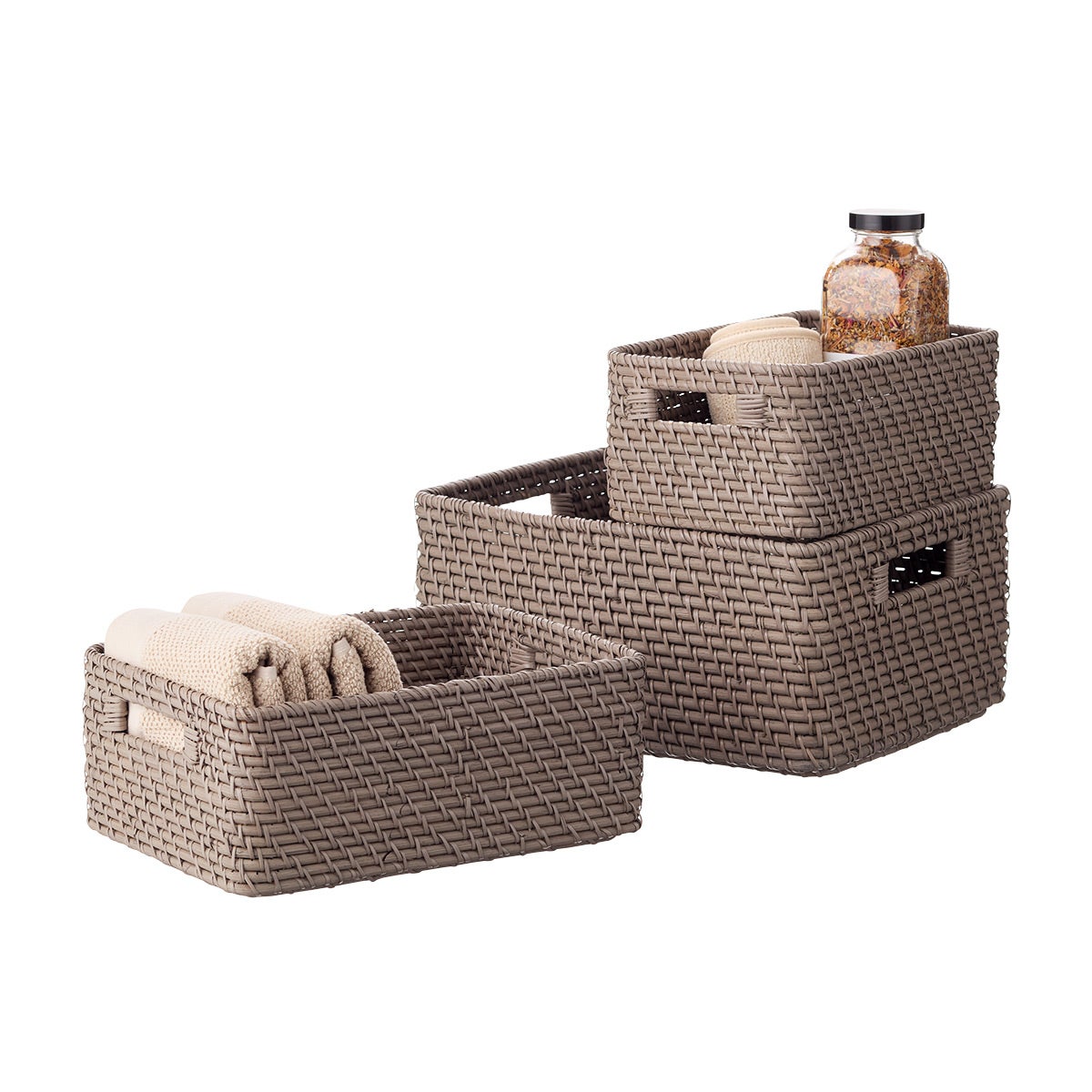 Rattan Bin with Handles