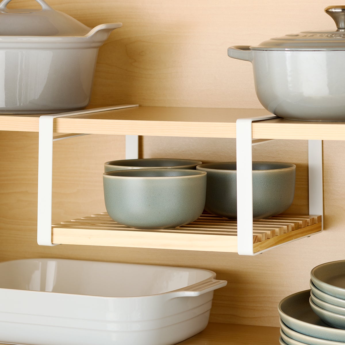 Pine and Steel Undershelf Basket — alt view