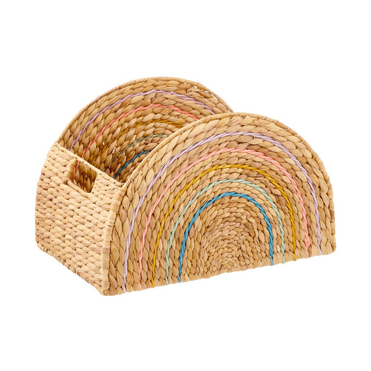 Rainbow Water Hyacinth Basket