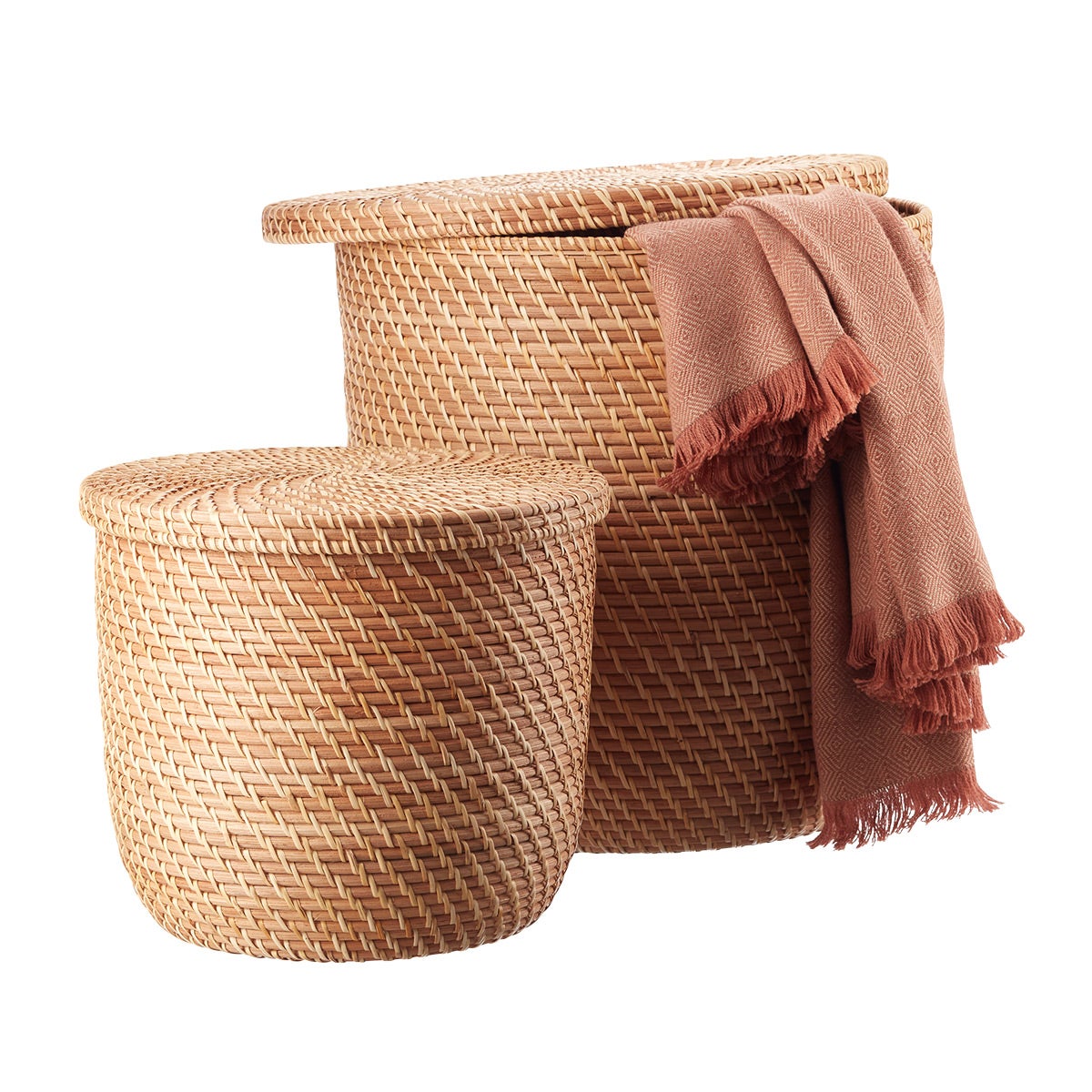 Rattan Bins with Lid