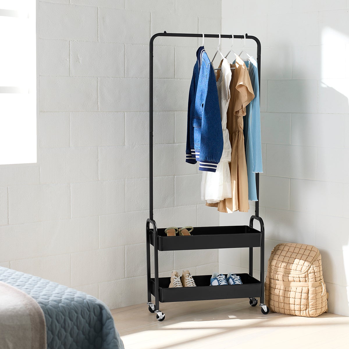 Rolling Garment Rack Cart — alt view
