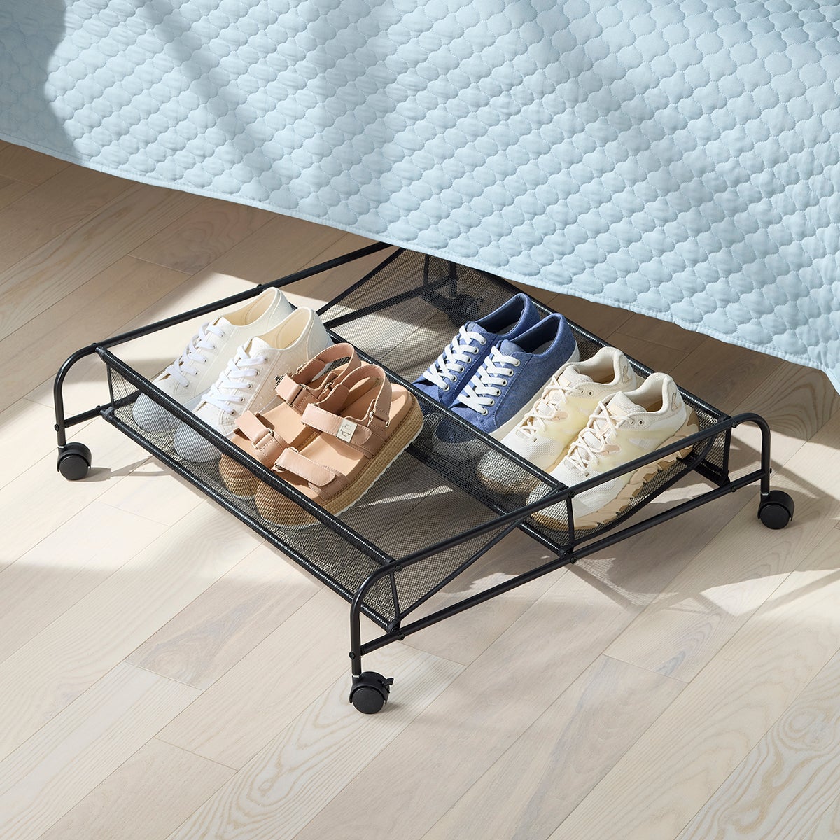 Rolling Underbed Shoe Storage