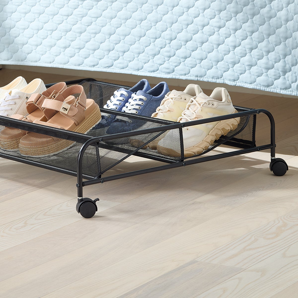 Rolling Underbed Shoe Storage — alt view