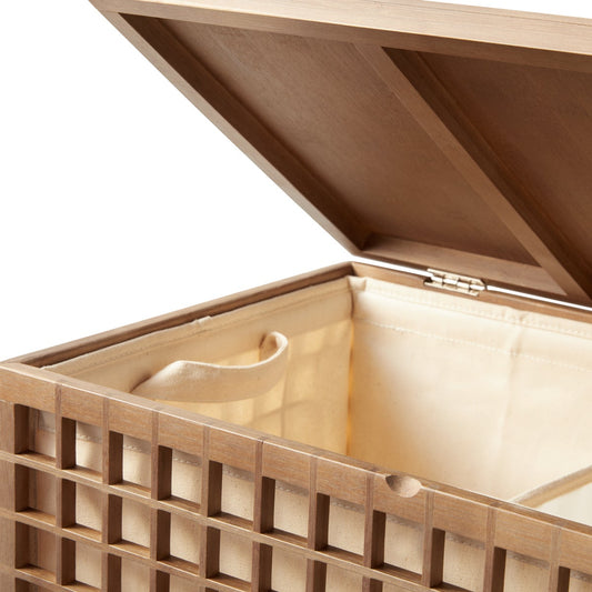 2 Section Bamboo Hamper — alt view