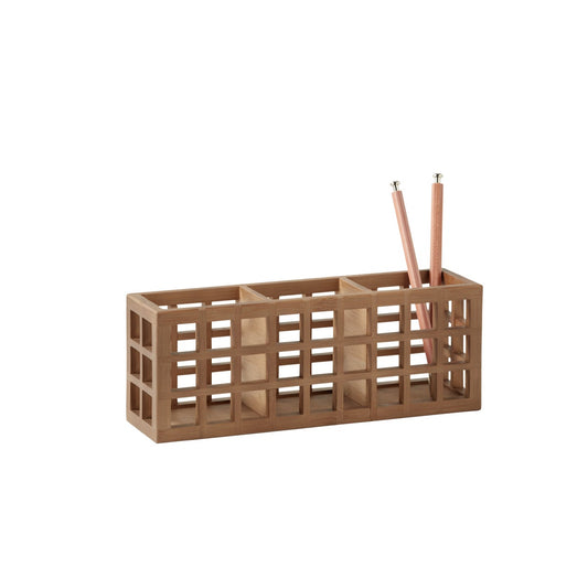 Bamboo 3 Section Pen Organizer