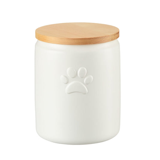Stoneware Paw Print Canister