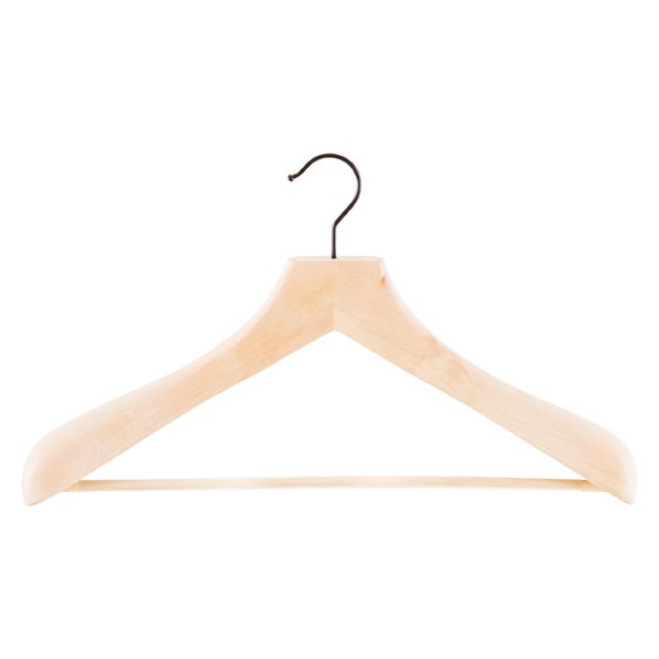 Superior Wooden Coat Hanger Ribbed Bar