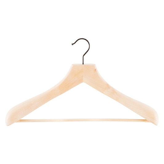 Superior Wooden Coat Hanger Ribbed Bar