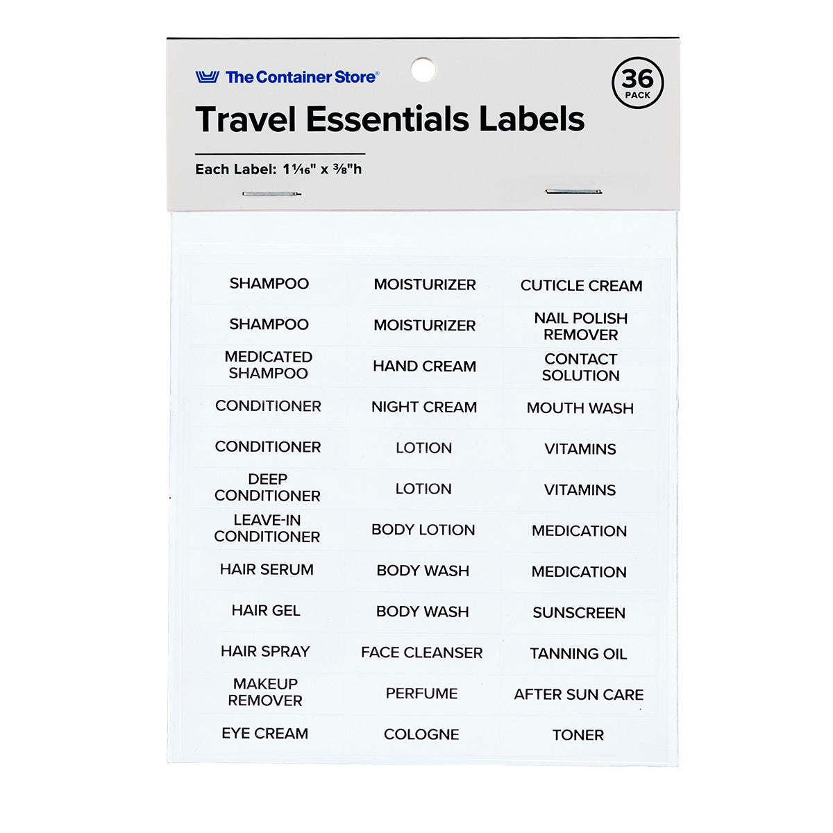 Travel Essential Labels