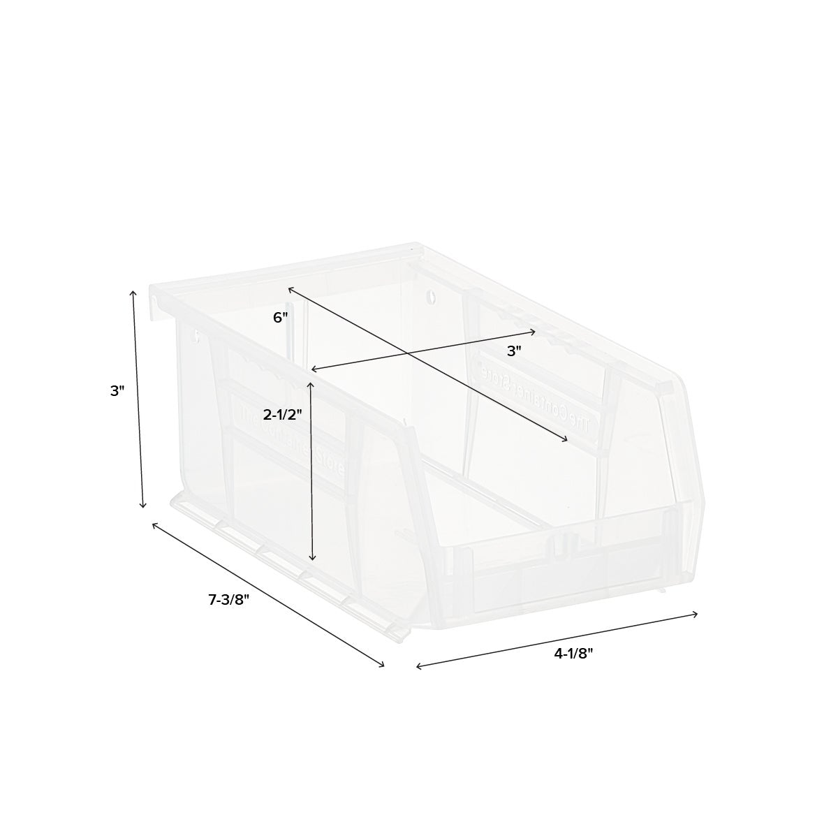 Extra Narrow Stackable Plastic Bins — alt view