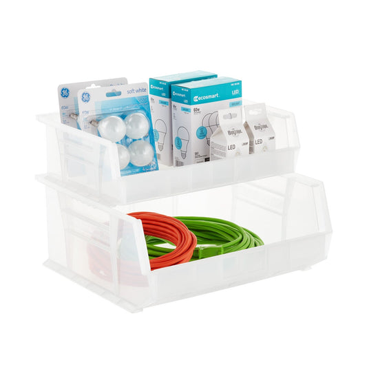 Extra Wide Stackable Plastic Bins
