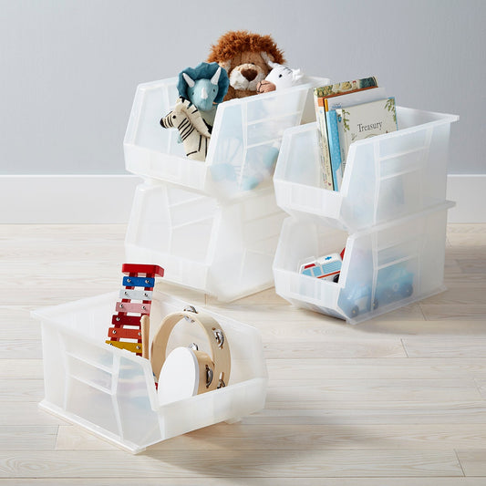 Narrow Stackable Plastic Bin — alt view