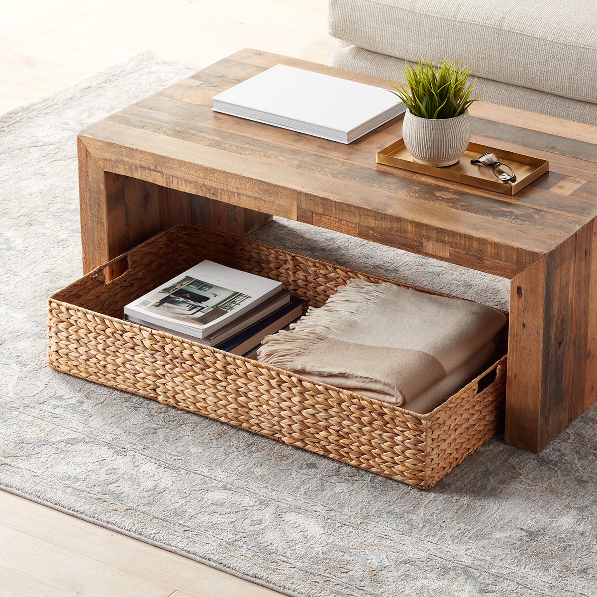 Water Hyacinth Coffee Table Under Bed Bin