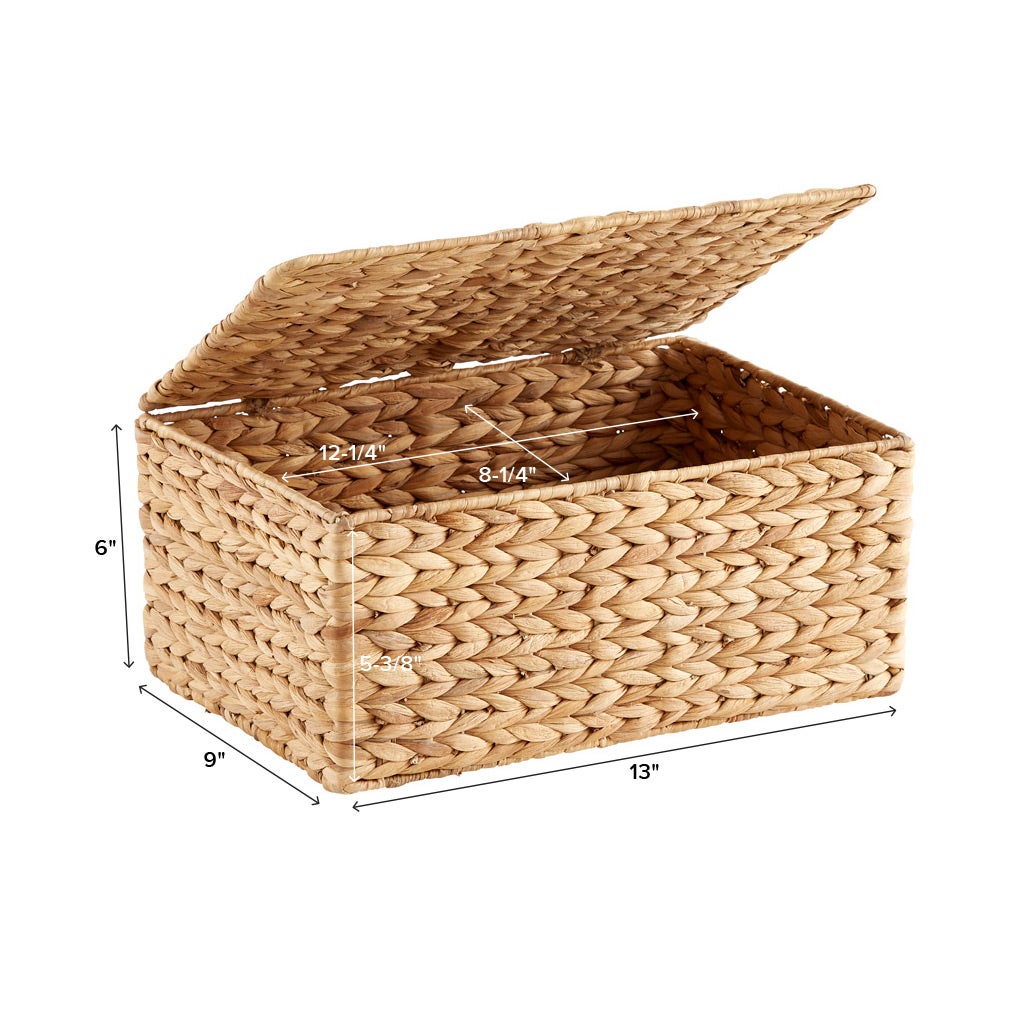 Water Hyacinth Storage Box with Hinged Lid — alt view