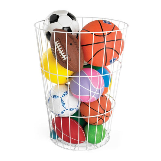 White Steel Toy Storage Barrel