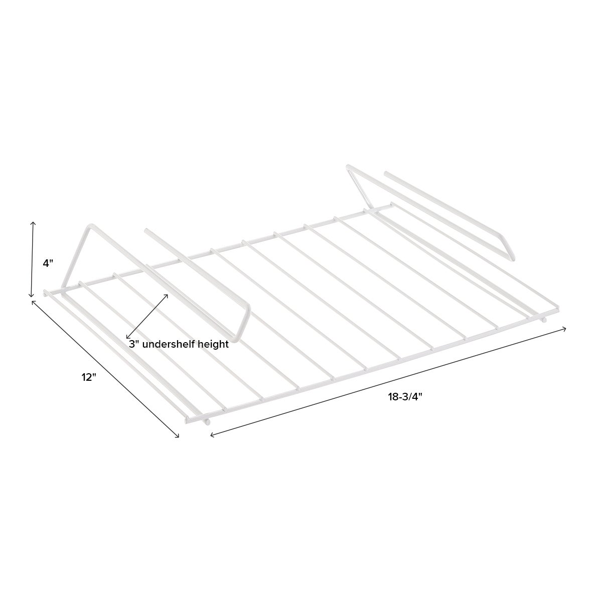 White Undershelf Placemat Holder — alt view