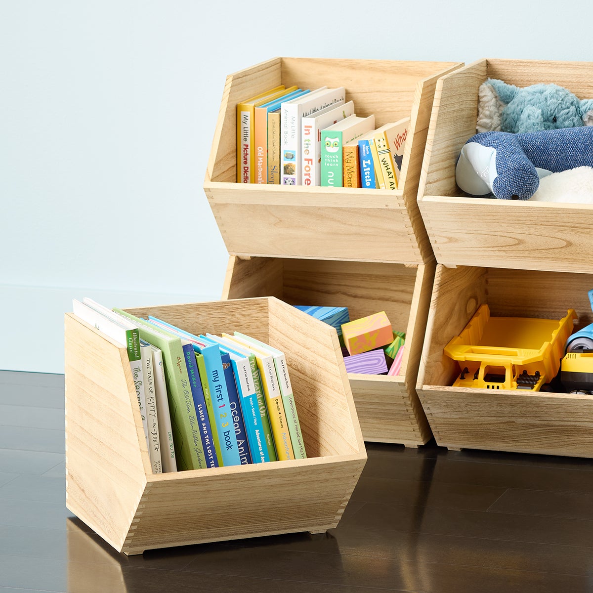 Wooden Stacking Bin — alt view
