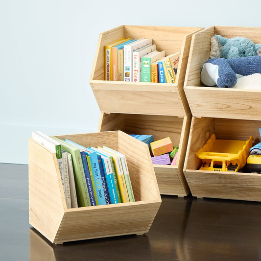 Wooden Stacking Bin — alt view